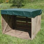 Xstrong Pro 200 afdekhoes 120x160 cm op houten aardappelkist – stevig zeil voor buitenopslag, UV-bestendig en waterdicht