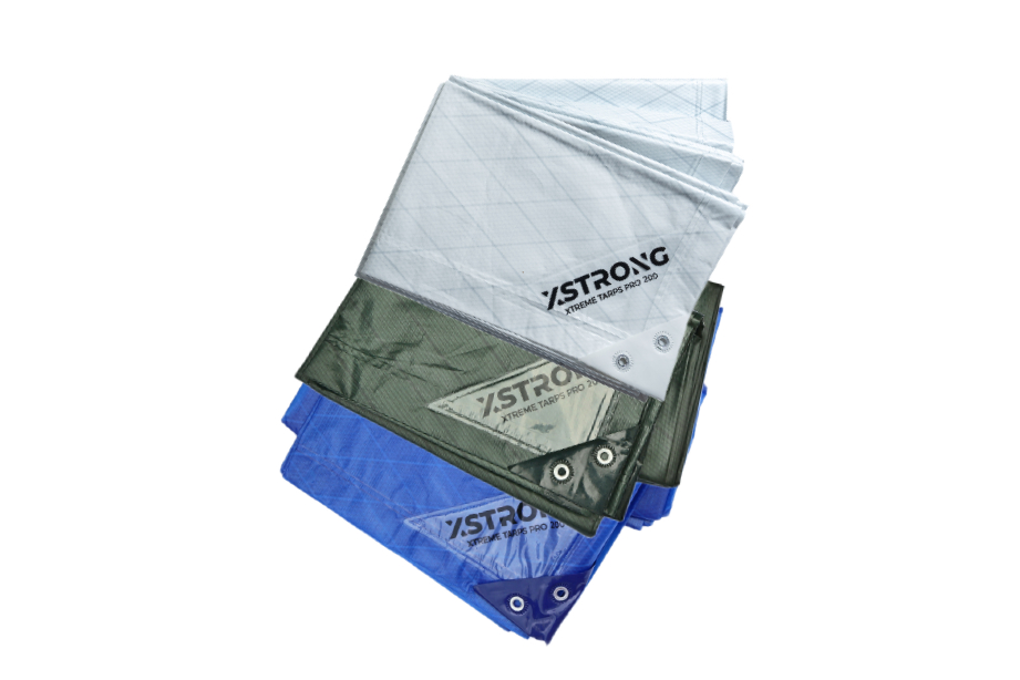 Xstrong Pro 200 niet geweven afdekzeilen kleuren wit groen en blauw