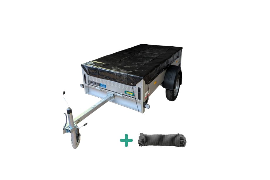 Aanhanger afdekzeil inclusief elastisch koord - Xstrong Pro 300 Zwart