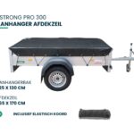 Xstrong Pro 300 aanhanger afdekzeil voor aanhangerbak 225 x 130 cm, afdekzeilmaat 265 x 170 cm inclusief elastisch koord.